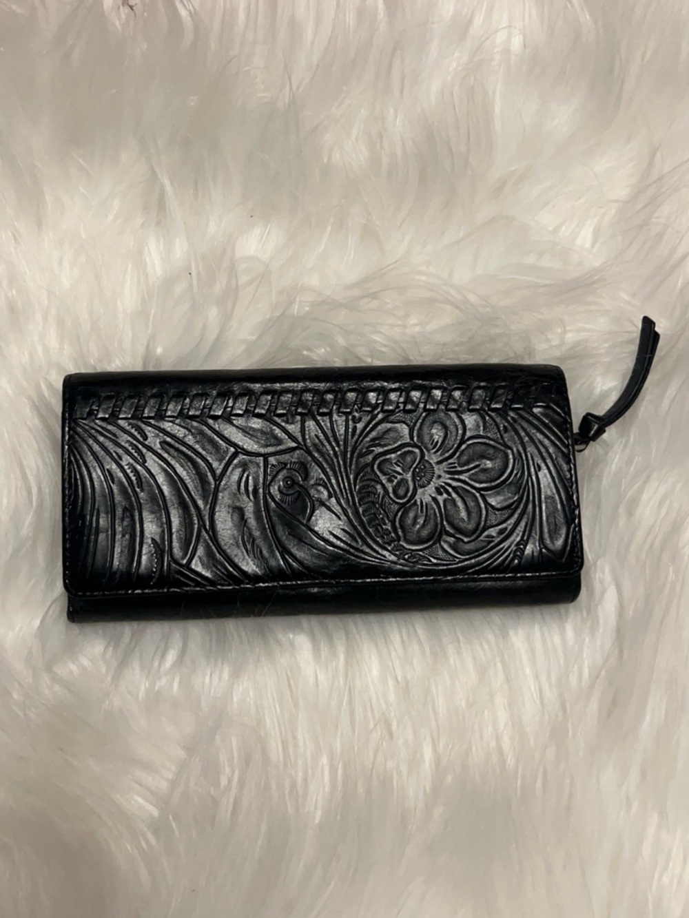 HOBO international Black Embossed Leather multiple Card Holder wallet